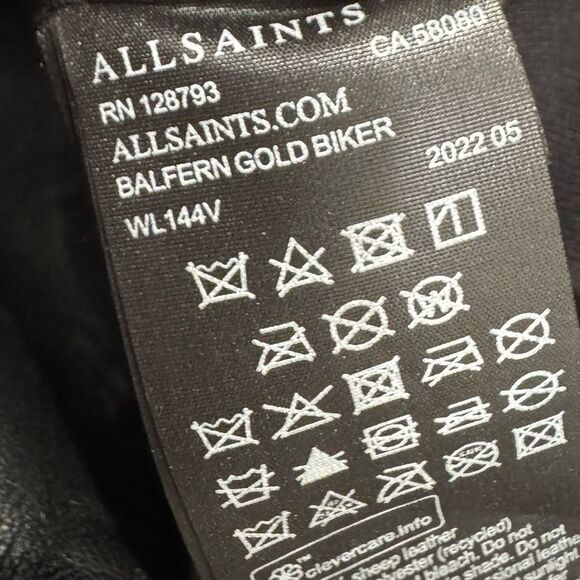 ALL SAINTS BALFERN Leather Biker jacket in Gold - Picture 12 of 17